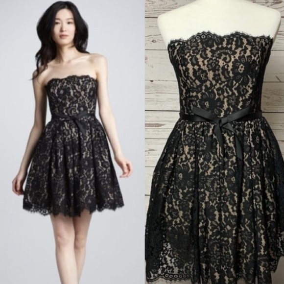 Black,Lace,Strapless Party Dress, Neiman's/RR Sz 8 - Picture 1 of 4